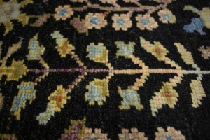 Black Floral 2X3 Osh Chobi Oriental Rug