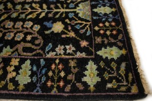 Black Floral 2X3 Osh Chobi Oriental Rug
