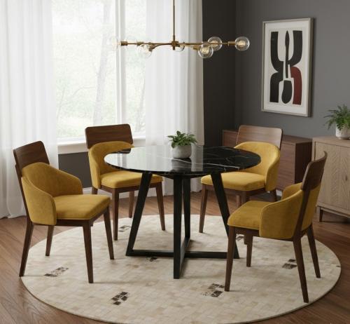 Multi Beige Brown Cowhide 6X6 Modern Leather Round Rug