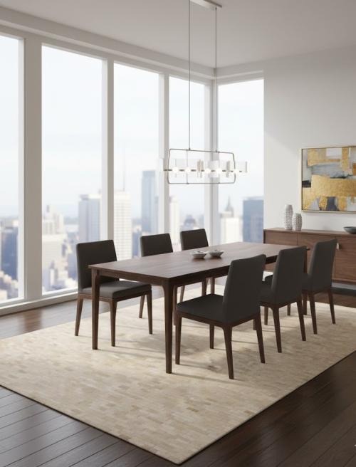 Beige Cream Cowhide 8X10 Modern Leather Rug