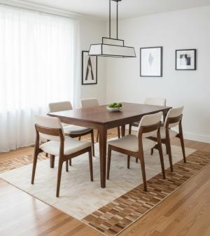 8'0 X 10'0 Geometric Hand-Crafted Leather Rug