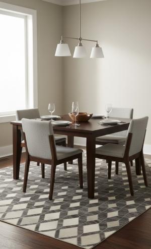 5'0 X 8'0 Hand Crafted Gray Cowhide Modern Leather Rug