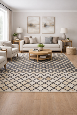 5'0 X 8'0 Hand Crafted Modern Gray Cowhide Leather Rug