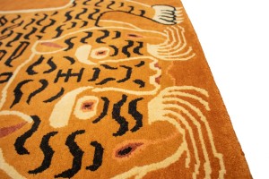 Tiger Orange Tribal 5X7 Fine Nepali Oriental Rug