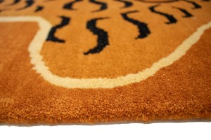 Tiger Orange Tribal 5X7 Fine Nepali Oriental Rug