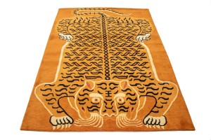 Tiger Orange Tribal 5X7 Fine Nepali Oriental Rug