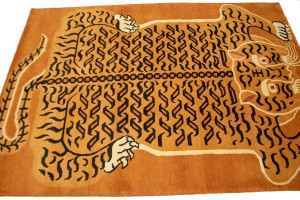 Tiger Orange Tribal 5X7 Fine Nepali Oriental Rug