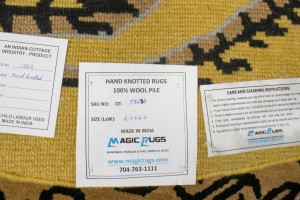 Tiger Gold Tribal 6X6 Fine Nepali Oriental Round Rug