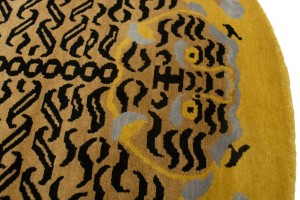 Tiger Gold Tribal 6X6 Fine Nepali Oriental Round Rug