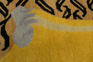 Tiger Gold Tribal 6X6 Fine Nepali Oriental Round Rug