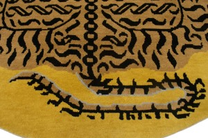 Tiger Gold Tribal 6X6 Fine Nepali Oriental Round Rug