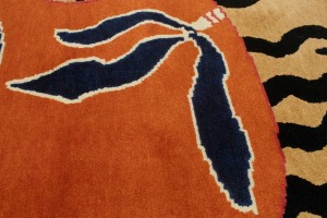 Tiger Orange Pictorial Tribal 8X10 Fine Nepali Oriental Rug
