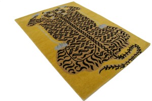 Tiger Gold Tribal 5X7 Fine Nepali Oriental Rug