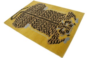 Tiger Gold Tribal 5X7 Fine Nepali Oriental Rug