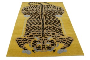 Tiger Gold Tribal 5X7 Fine Nepali Oriental Rug