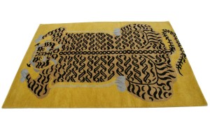 Tiger Gold Tribal 5X7 Fine Nepali Oriental Rug