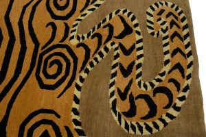 Tiger Khaki Tribal Pictorial 8X10 Fine Nepali Oriental Rug