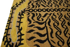 Tiger Gold Tribal 4X6 Fine Nepali Oriental Rug