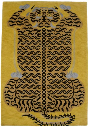 Tiger Gold Tribal 4X6 Fine Nepali Oriental Rug