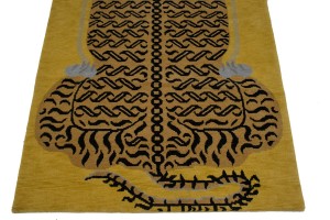 Tiger Gold Tribal 4X6 Fine Nepali Oriental Rug