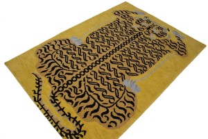 Tiger Gold Tribal 4X6 Fine Nepali Oriental Rug