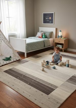 Multicolored Border Tribal 6'8X9'4 Lori Gabbeh Oriental Rug