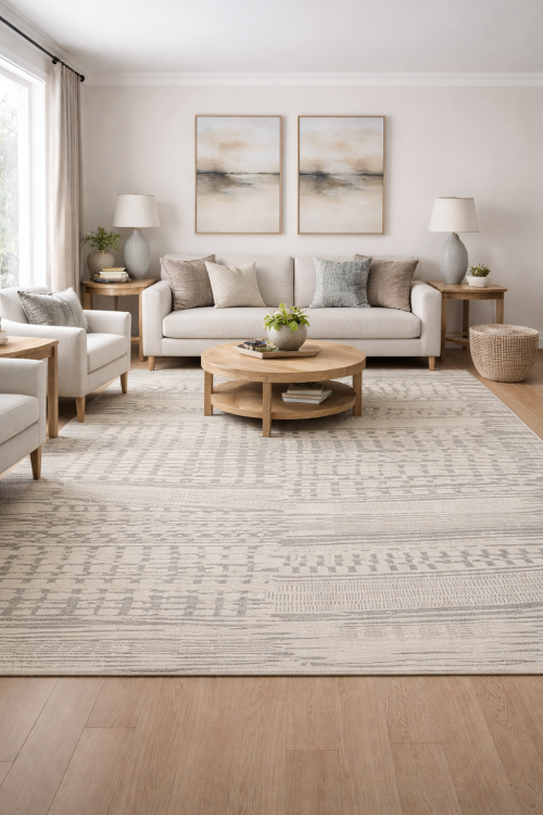 Cream Abstract 9X12 Modern Oriental Rug