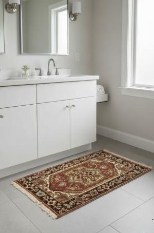 Rusty Red Tribal 2X3 Heriz Serapi Oriental Rug