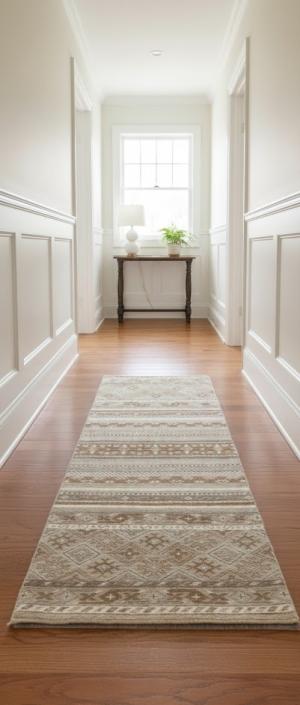 Multicolored Stripes Tribal 2'5X6'8 Modern Oriental Runner Rug