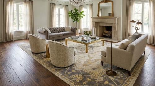 Cream Floral 10X14 Traditional Oushak Oriental Rug