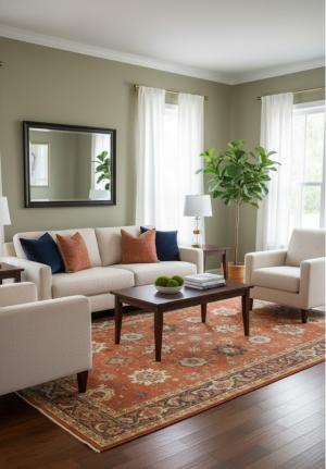 Dark Orange Tribal Floral 6X10 Indo-Mahal Oriental Rug