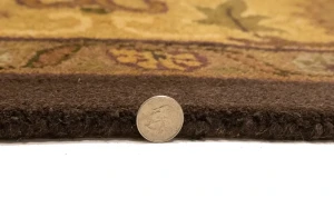 Dark Brown Floral Modern 8X11 Oriental Hand-Tufted Rug