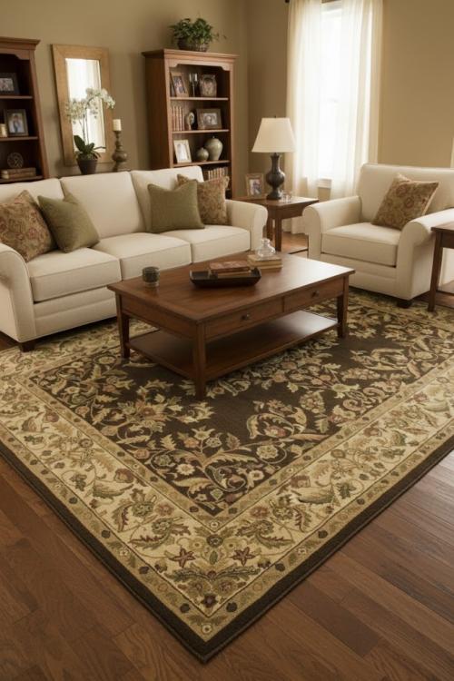 7'11 X 10'11 Hand-Tufted Modern Dark Brown Oriental Wool Rug
