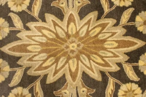 Brown Floral Modern 8X11 Oriental Hand-Tufted Rug