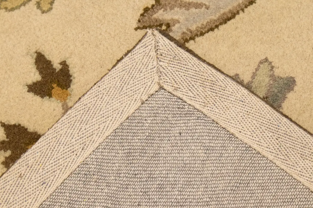 Cream Floral Modern 8X11 Oriental Hand-Tufted Rug