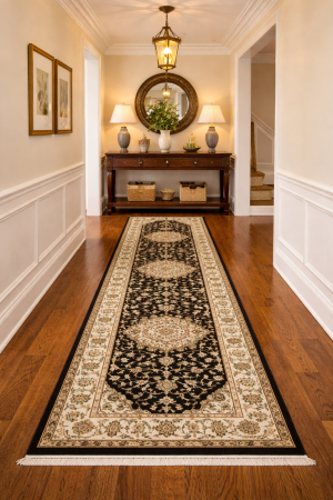 2'8 X 12'0 Hand Knotted Indo-Nain Floral Runner Wool Rug