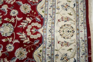 Red Floral 8X10 Indo-Nain Oriental Rug
