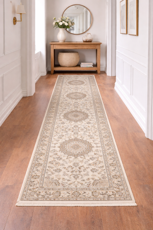 2'8 X 11'11 Indo-Nain Floral Hand Knotted Wool Runner Rug