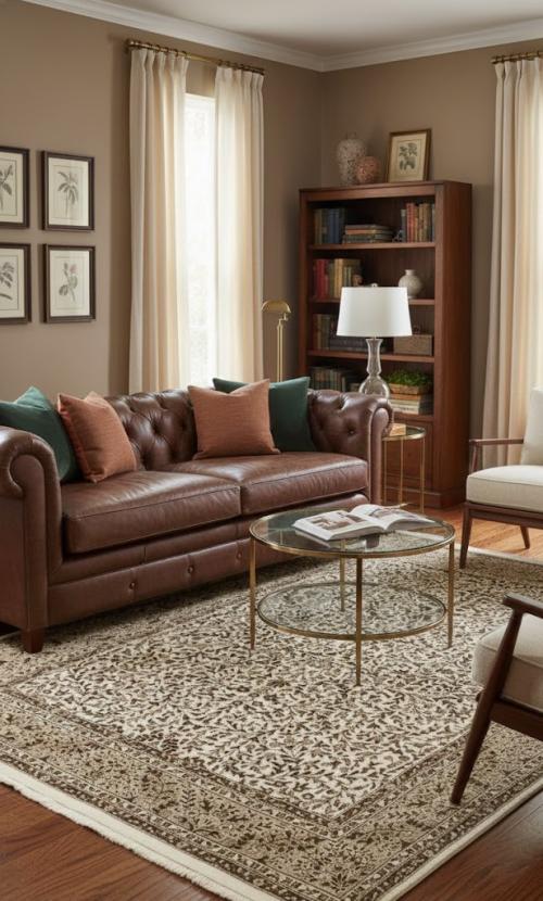 Cream Floral Kirman 6'5X9'2 Oriental  Rug