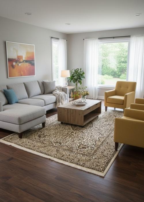 Cream Floral Kirman 6'5X9'7 Oriental Rug