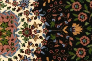 Black Floral Kirman 6X9 Oriental Rug