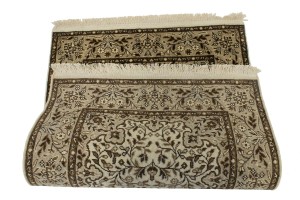 Cream Floral Kirman 3X4 Oriental Rug