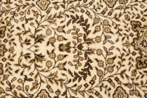 Cream Floral Kirman 3X10 Oriental Runner Rug