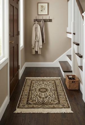 2'0 X 3'0 Hand Knotted Cream Floral Kirman Oriental Wool Rug