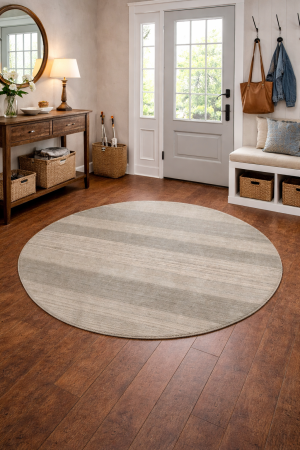 Multicolored Tribal Stripes 5X5 Lori Gabbeh Oriental Round Rug