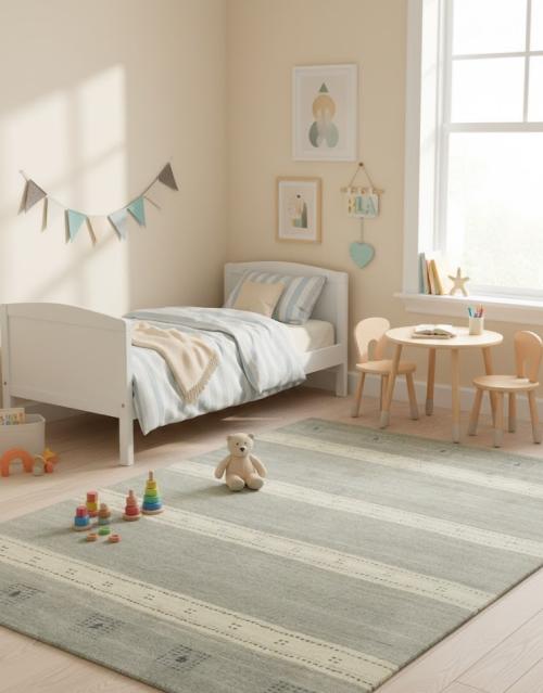 4'8 X 6'8 Hand Knotted Indo-Gabbeh Multicolored Wool Rug