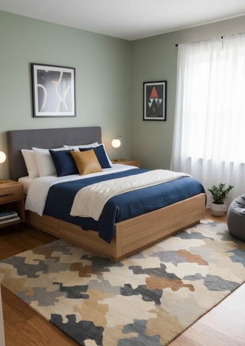 Multicolored Abstract 6'4X9'8 Indo-Gabbeh Oriental Rug