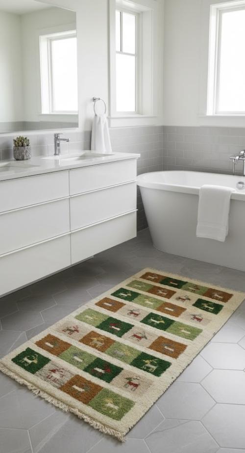 Multicolored Geometric 2X4 Indo-Gabbeh Oriental Rug