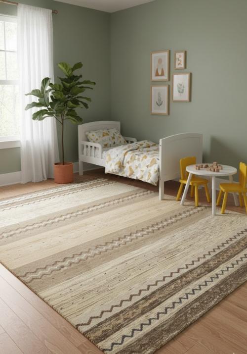 Multicolored Stripes Tribal 7X10 Indo-Gabbeh Oriental  Rug