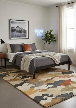 Multicolored Abstract 6'5X9'9 Indo-Gabbeh Oriental Rug